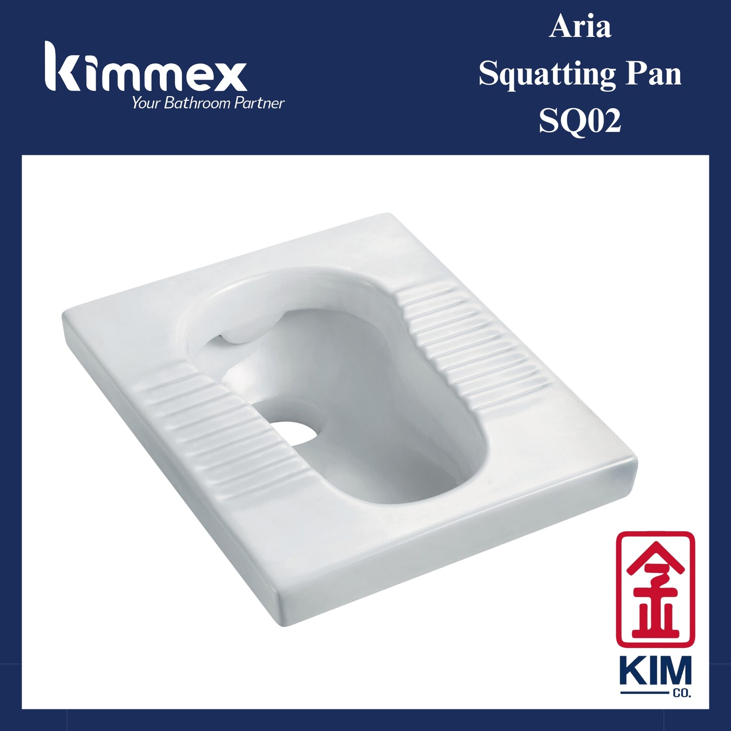 kimmex Aria Ceramic Squatting Pan (SQ02) (Without Trap)