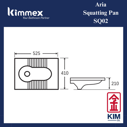 kimmex Aria Ceramic Squatting Pan (SQ02) (Without Trap)
