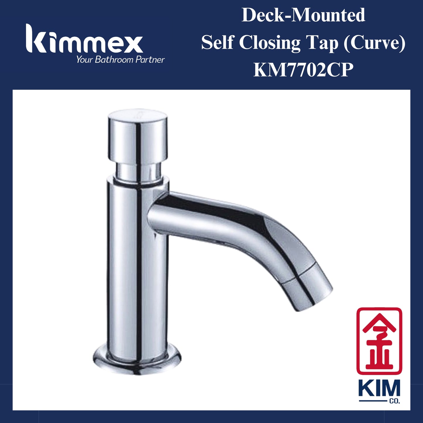 kimmex Self Closing Pillar Tap (Curve) (KM7702CP)