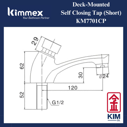 kimmex Self Closing Pillar Tap (Short) (KM7701CP)