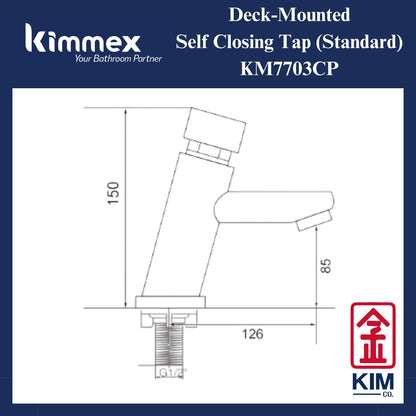 kimmex Self Closing Pillar Tap (Standard) (KM7703CP)