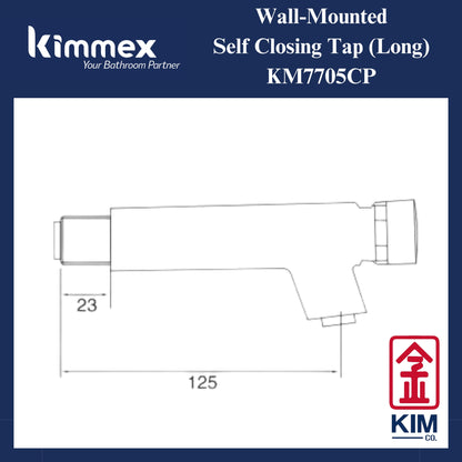 kimmex Self Closing Wall Tap (Long) (KM7705CP)