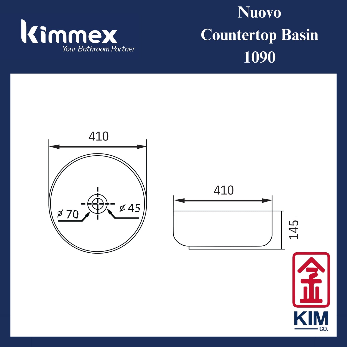 kimmex Nuovo Countertop Basin (1090)