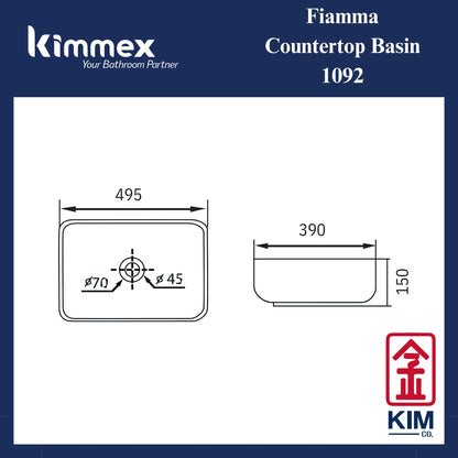 kimmex Fiamma Countertop Basin (1092)