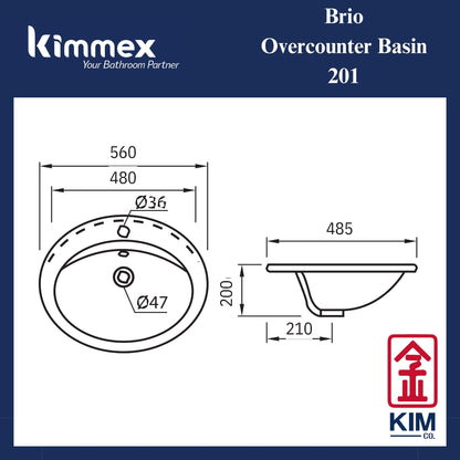 kimmex Brio Overcounter Basin (201)