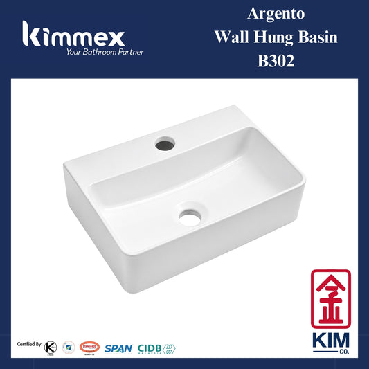 kimmex Argento Wall Hung Basin (B302)