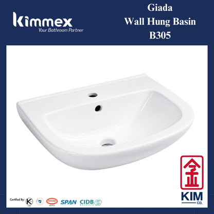 kimmex Giada Wall Hung Basin Set (B305)