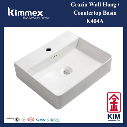 kimmex Grazia Countertop / Wall Hung Basin Set (K404A)