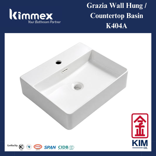 kimmex Grazia Countertop / Wall Hung Basin Set (K404A)