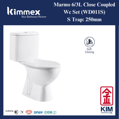 kimmex Marmo 6/3L Wc Set Cw Pp Soft Close Seat & Cover