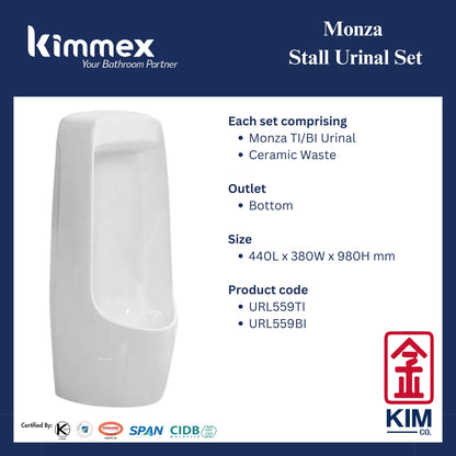 kimmex Monza Stall Urinal Set