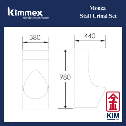 kimmex Monza Stall Urinal Set