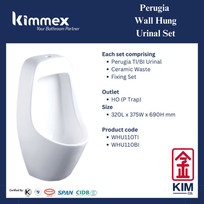 kimmex Perugia Wall Hung Urinal Set