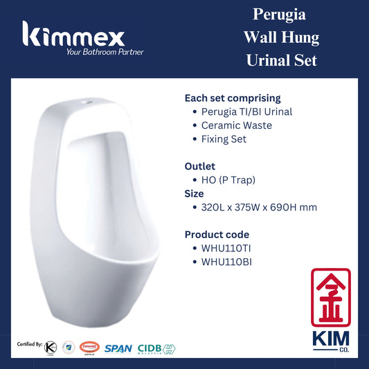 kimmex Perugia Wall Hung Urinal Set
