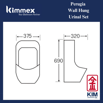 kimmex Perugia Wall Hung Urinal Set