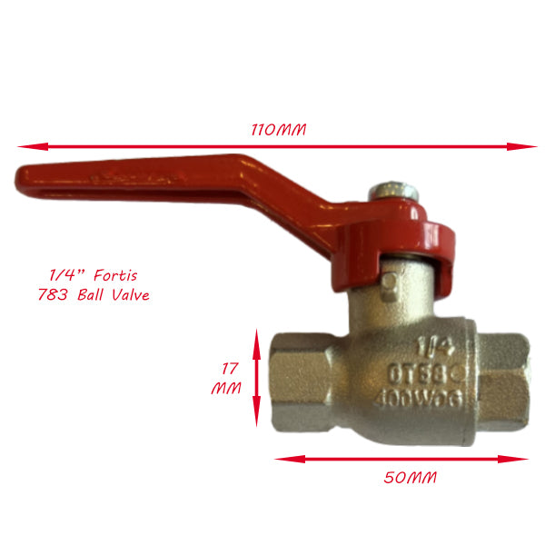 ( Stock Clearance ) Fortis 783 PN30 6mm Brass Ball Valve (400 WOG)