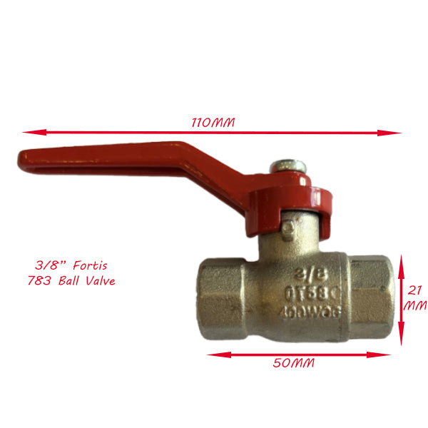 ( Stock Clearance ) Fortis 783 PN30 9mm Brass Ball Valve (400 WOG)